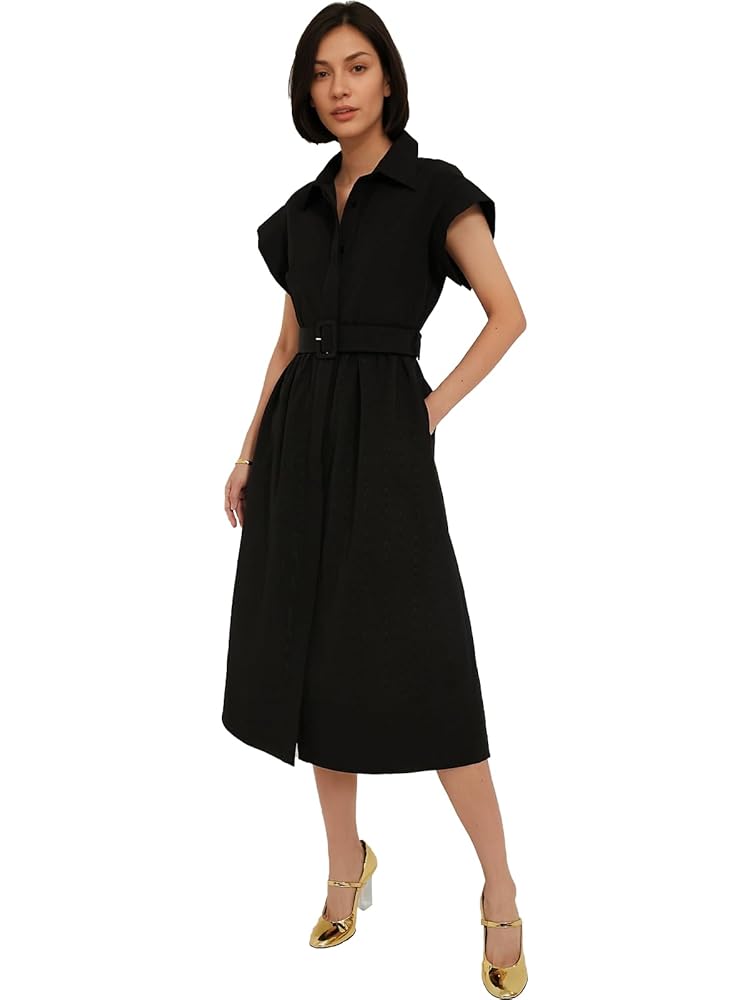 Amazon.com: Jenkoon Women's Turn Down Collar Shirt Dress